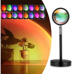 Sunset Lamp Night Light - 16 Colors & 4 Modes Sunset Projection Lamp with Remote, Color Changing Rainbow Sunlight Lamp, Romantic Visual Led Light Projector for Photography Room Decor