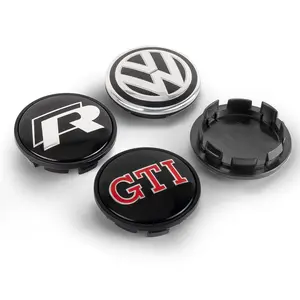 4pcs 56/65/66mm Car Wheel Center Cap Hub Cover Badge For GTI For Volkswagen VW Golf R GTI Touareg Jetta CADDY GTD Polo Tiguan B6 Sticker For Cars Car Decals Stylish Car Merch Vehicle Exterior Decoration