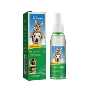 Pet Tooth Deodorizer Spray for Cats and Dogs Universal Mouth Cleaning Breath Freshening with Gluconolactone and Vitamin B1 30ML