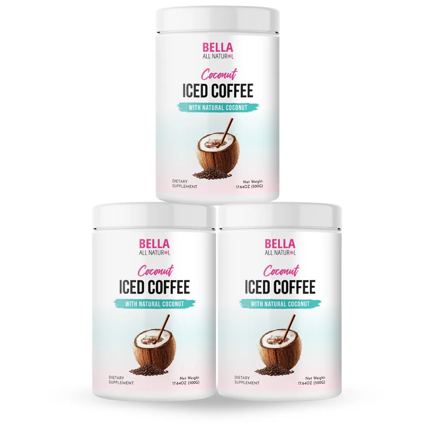3 Pack Bella All Natural Coconut Iced Coffee - 500g