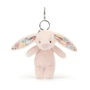 Jellycat Blossom Blush Bunny Bag Charm – Cute Stuffed Animal Bag Charms and Keyrings for Women Kids Teens, Adorable Gift Idea for Birthdays and Holidays