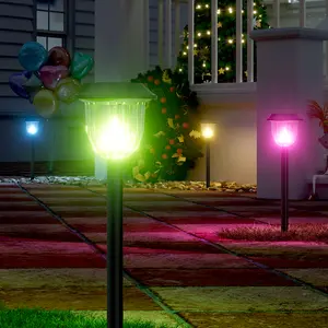 High Power LED Solar Outdoor Lights, Super Bright Solar Outdoor Lights IP65 Waterproof, Landscape Lighting, Garden Decoration, Suitable for Yard, Patio, Walkway, Sidewalk, Driveway, Lawn,Lamp Post