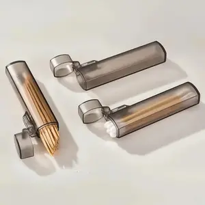 Portable Toothpick Holder, 2/4 Counts Clear Toothpick & Cotton Swabbox, Toothpick Dispenser, Toothpick Storage Organizer Box for Outdoor Travel, Kitchen Storage Organiser and Restaurant Supplies Canister, Container Set