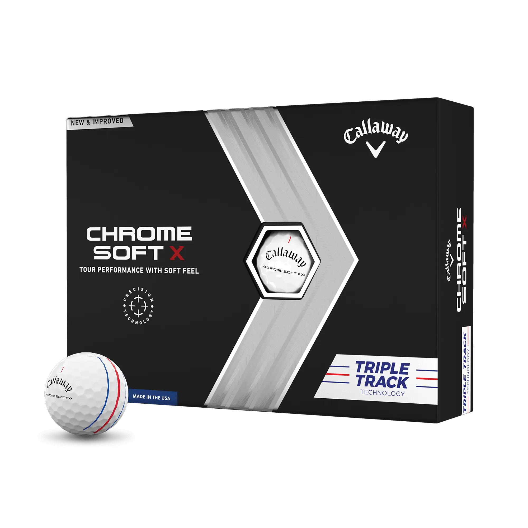 Callaway Golf Chrome Soft X Triple Track '24 Golf Balls in White