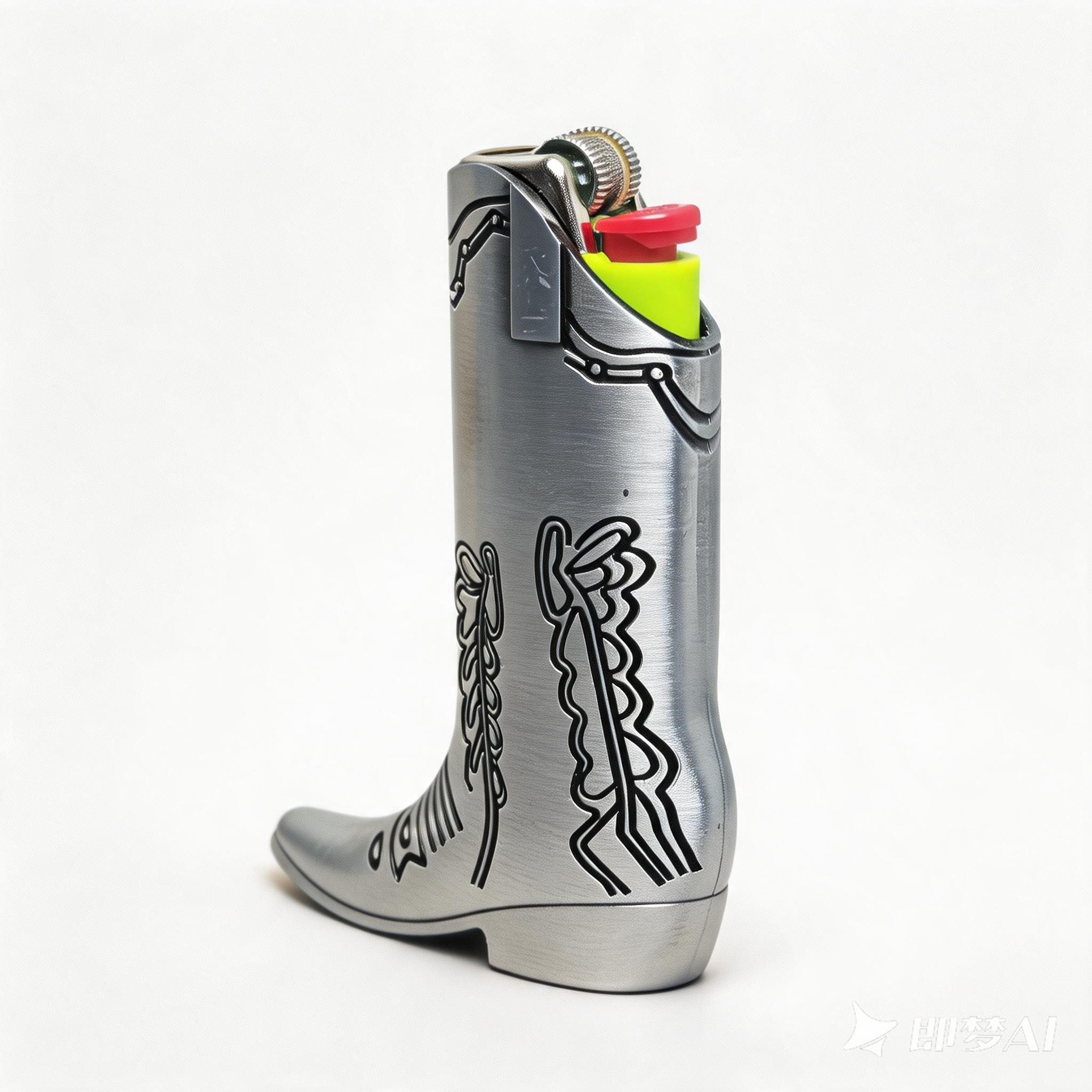 Vintage Cowboy Boot Lighter Case for BIC J5 & J6 Lighters, Western Metal Lighter Holder Sleeve, Retro Boho Cowboy Shoe Cover, Funny Gift for Men & Women