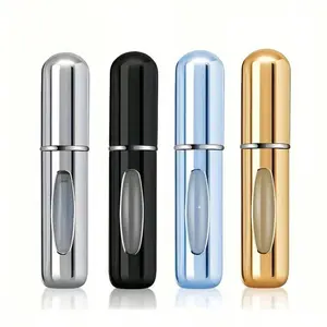 4pcs Portable 0.17oz Perfume Spray Bottles - Leak-Proof Aluminum Alloy Atomizer Suitable For Travel |   Easy To Refill With Perfume, Essential Oils, Cologne And Liquids