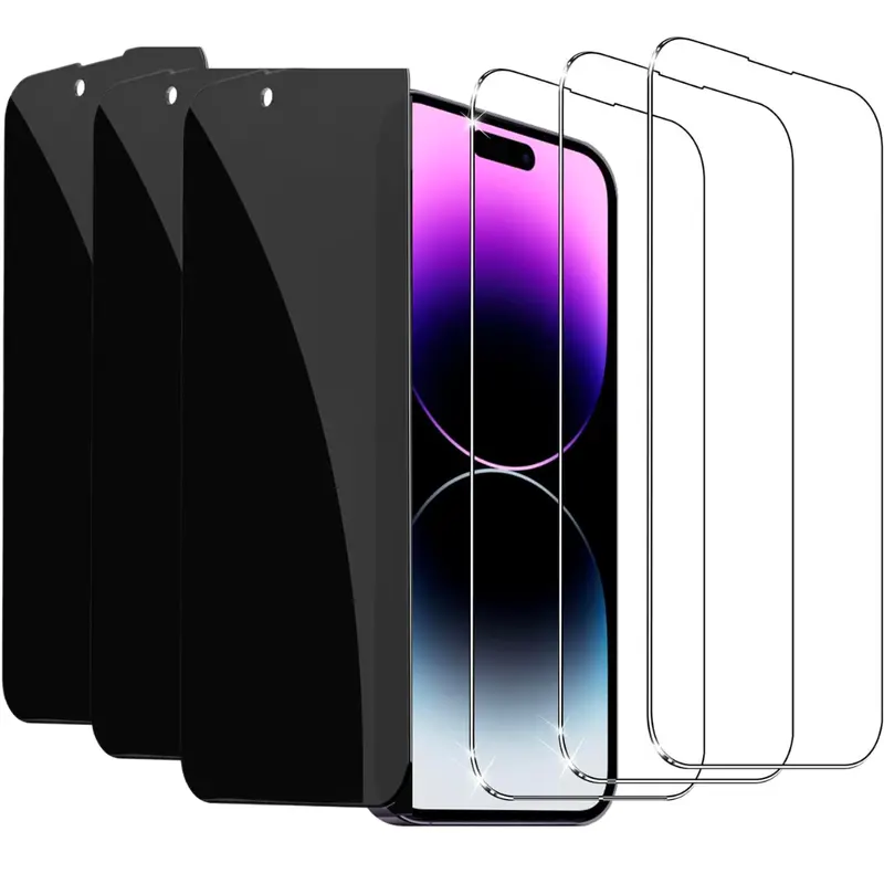 Entronix Screen Protector for iPhone 16/15/14/13/12/11, Clear, Anti-Spy Privacy Tempered Glass, Easy Installation Accessories Protection Fingerprint