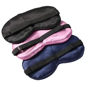 3PCS Sleep-Mask Eye-Mask Eye-Cover Eyeshade - 100% Silk Soft Adjustable Strip Eye Cover(Black+Dark Blue+Purple)