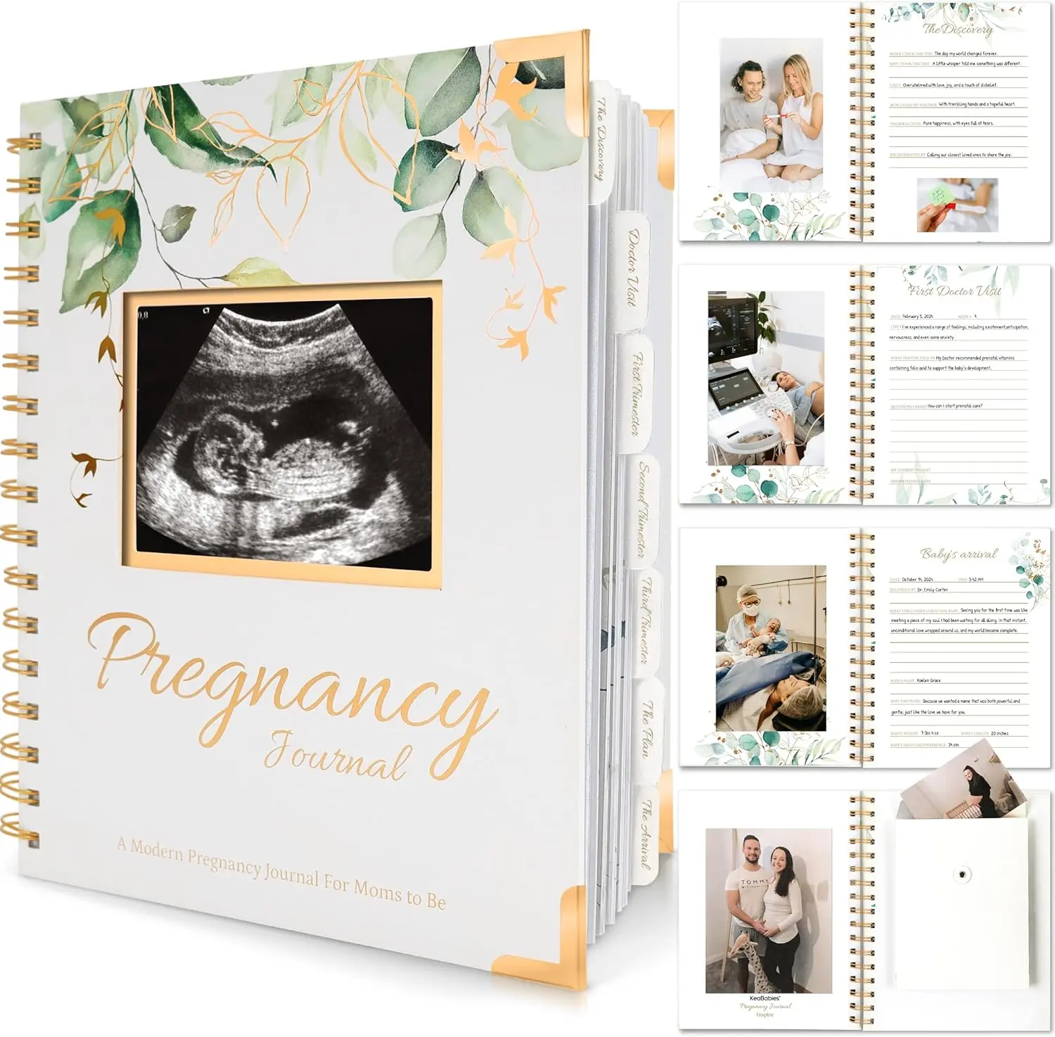 Pregnancy Journal for First Time Moms Gifts - 90 Pages Hardcover Pregnancy Memory Book, Beautiful & Cute Baby Book Keepsake, Ultrasound Baby Scrapbook, Mom To Be Gift