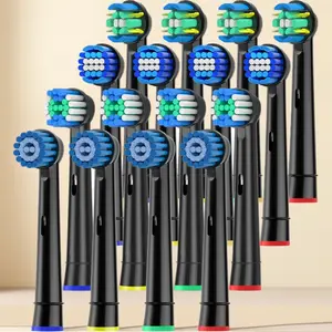8 Pack Replacement Brush Heads Compatible with Oral-B iO Series 2-10 & 7G, Includes Travel Covers, Black