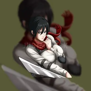 Attack on Titan Mikasa Holographic Weatherproof Sticker