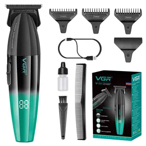 VGR 906 Fresh Fade Professional Hair Trimmer, DLC T-Blade Cordless Hair Clipper For Barbers And USB Rechargeable, 9000rpm Zero Gapped Beard Trimmer For Men