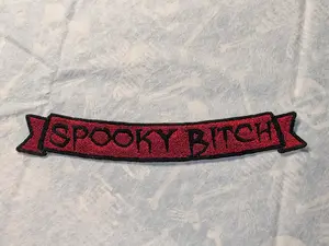 Spooky b*itch banner metallic embroidered patch