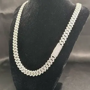 VVS Moissanite 10mm Cuban link 925 sterling silver