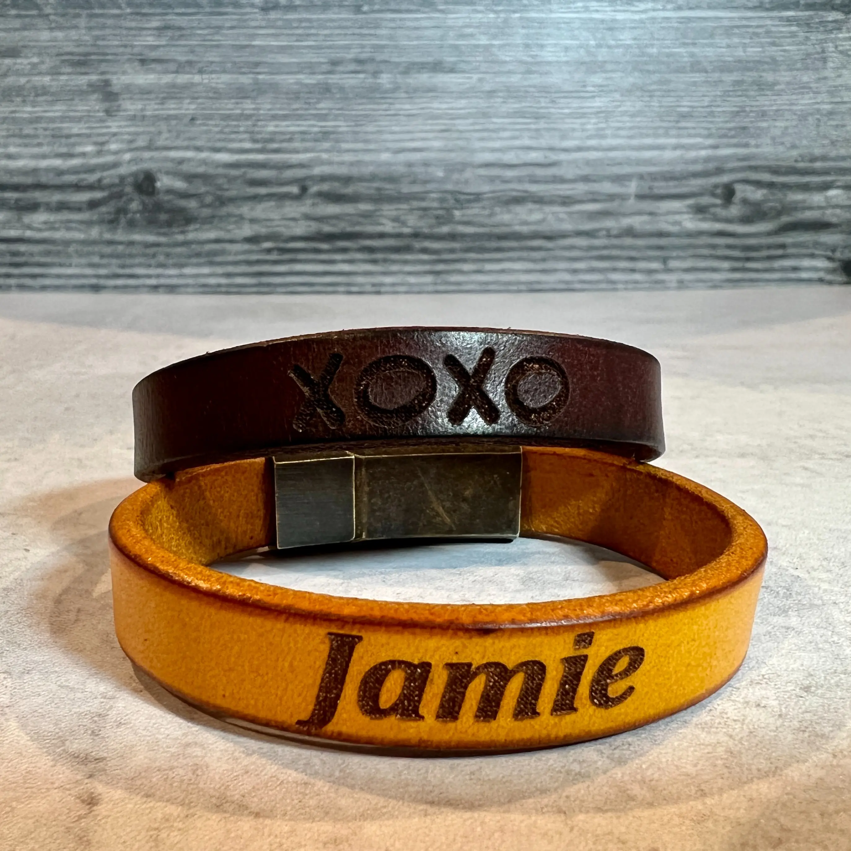 The Cutest Gifts Custom Engraved Leather Bracelet