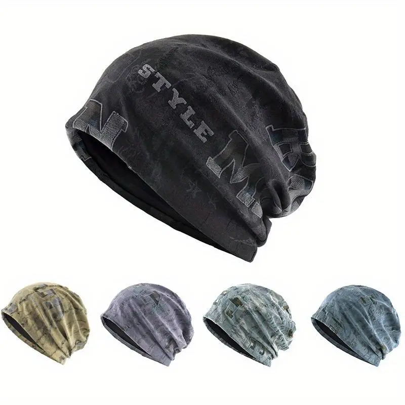 Unisex Loose Knit Skull Cap - Lightweight Oversized Slouchy Beanie, Soft Breathable for Male & Female, Black-White Options, All-Season Sports Outdoor Hat for Travel-Daily Wear