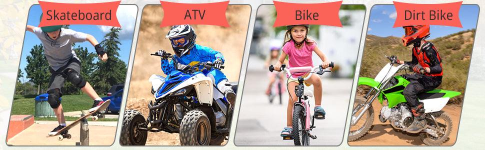 StarknightMT Youth Fit Kids Motorcycle Protective Gear Set - 3-10 Years Old Boys & Girls, ATV Chest Impact Shield, Dirt Bike Motocross Armor, Mountain Biking Use, Red, Snow Compatibility, Broad Use, A Pair of Elbow Pads, Chest Protector
