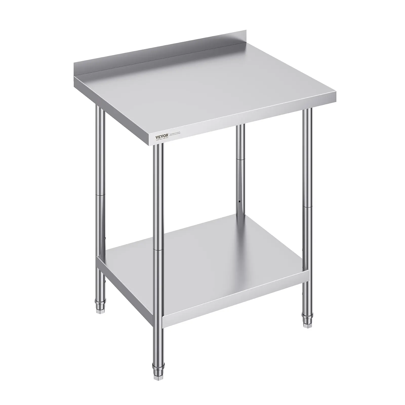 【Summerfinds】VEVOR 24x30x36 In Stainless Steel Sturdy Kitchen Work Table - Heavy Duty Smooth Commercial Food Prep Table with Adjustable Height, Adjustable Metal Rack, Organizer Storage Shelf for Restaurant, Home Use, Multifunctional for Kneading Dough