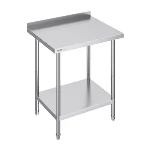 VEVOR 24 x 30 x 36 Inch Stainless Steel Work Table,  Commercial Food Prep Worktable Heavy Duty Prep Worktable, Metal Work Table with Adjustable Height for Restaurant, Home and Hotel