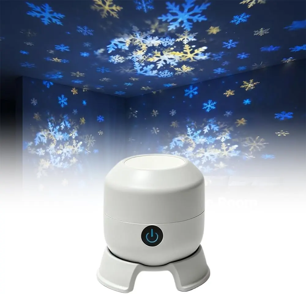 Dynamic Rotating LED Projector Light, 360° Rotating Ocean Wave Night Projection Night Light, Multi-Angle Projection Base, for Meditation, Bedroom, Home Theater