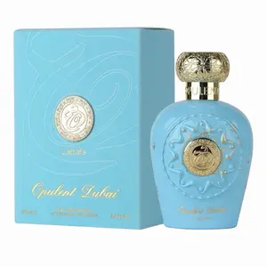 Lattafa Opulent Dubai Eau de Parfum - Blue Bottle with Gold Accents and Elegant Design