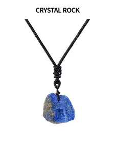 Crystal Raw Stone Pendant Design Necklace, Irregular Shape Lapis Lazuli Jewelry, Spiritual Healing Meditation Yoga, Gift for Any Occasion