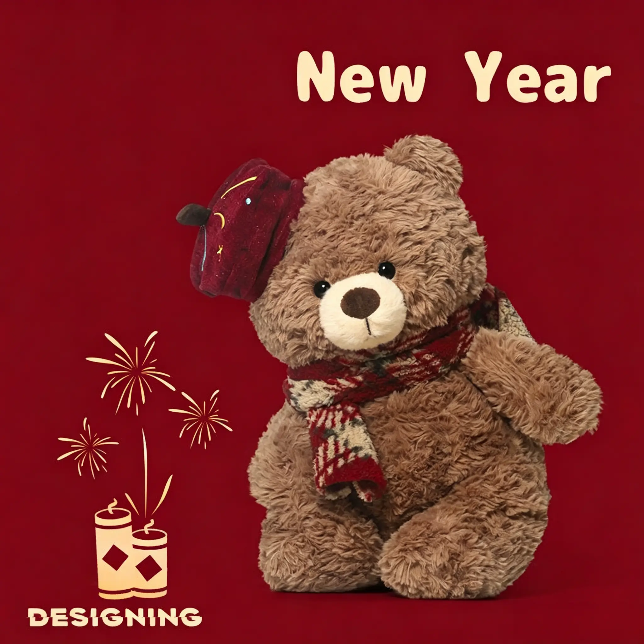 spirit halloweenbear Festive 13IN Teddy Bear Plushies, Christmas Soft Fluffy Stuffed Animal Doll, Kawaii Cuddly Sleep Companion Toy, Holiday Birthday Gift for Girls Kids Women Collectors, Cozy Vibes Festive Plush Bear Gift