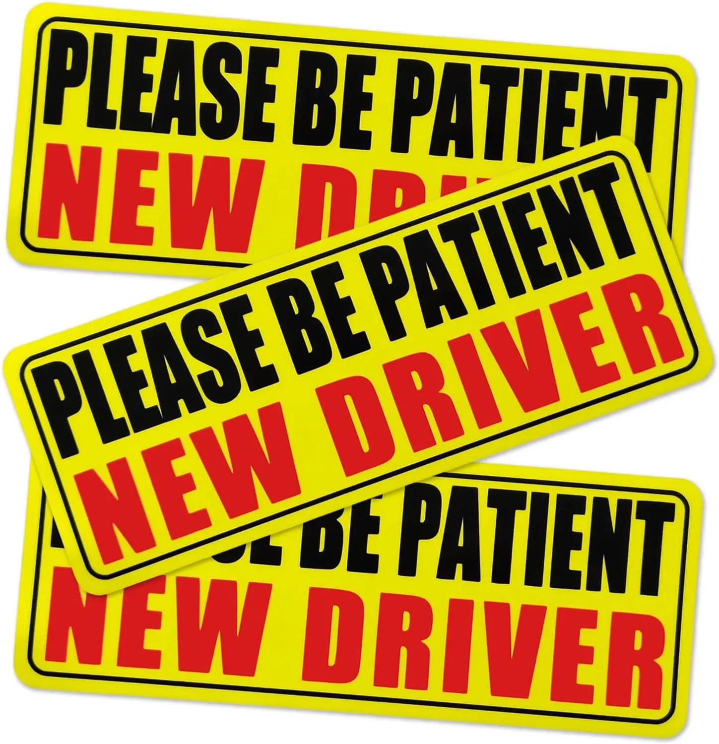 New Driver Magnet for Car, 3Pcs Magnetic Reflective Novice Driver Stickers, Car Exterior Accessories, New Driver Vehicle Safety Signs（Black&Red）