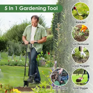 Stand-Up Bulb Planter & Garden Tool — 37.4" Long Handle, Foot-Pedal Design, Handles 5 Garden Jobs