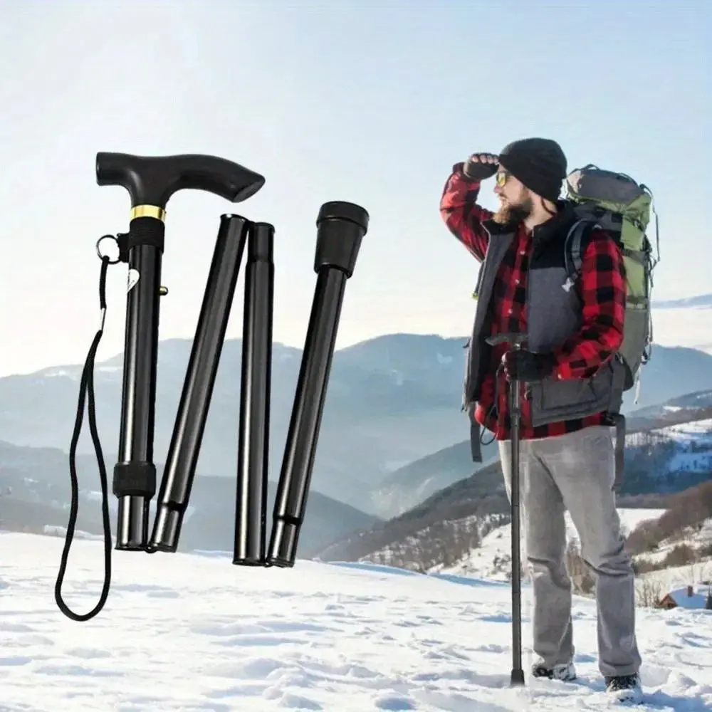Foldable Trekking Pole, Ultra-Light Extendable Walking Stick, Compact & Easy Storage, Ideal for Hiking, Walking, Travel, Non-Slip Grip, Camping Accessories, Hiking Gear, Camping Supplies, Hiking Essentials