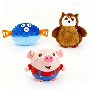 Interactive Plush Dog Toy - Interactive Training Ball, Motion-Activated Jumping Design, Music, Voice Recording, Washable Cover