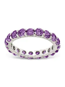 Sterling Silver Gracie Amethyst CZ Eternity Ring