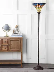 JONATHAN Y Gatsby Tiffany Adjustable Iron Rustic Glam LED Pendant; for Living Room,Bedroom, Kitchen, Office