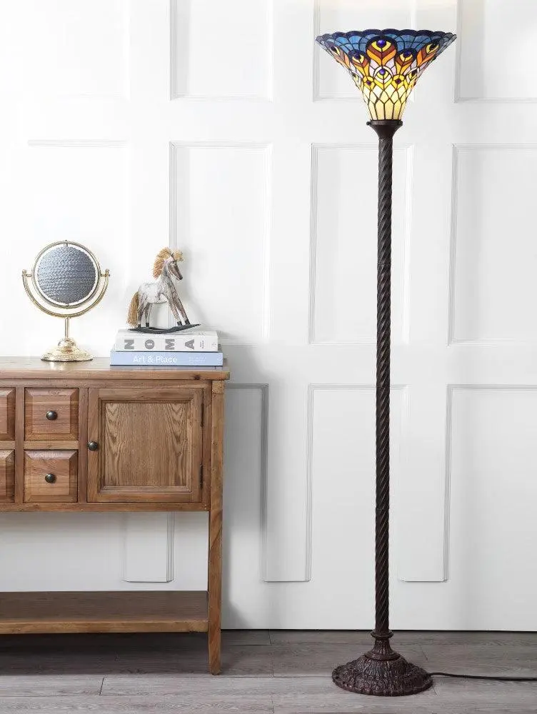 JONATHAN Y Gatsby Tiffany Adjustable Iron Rustic Glam LED Pendant; for Living Room,Bedroom, Kitchen, Office