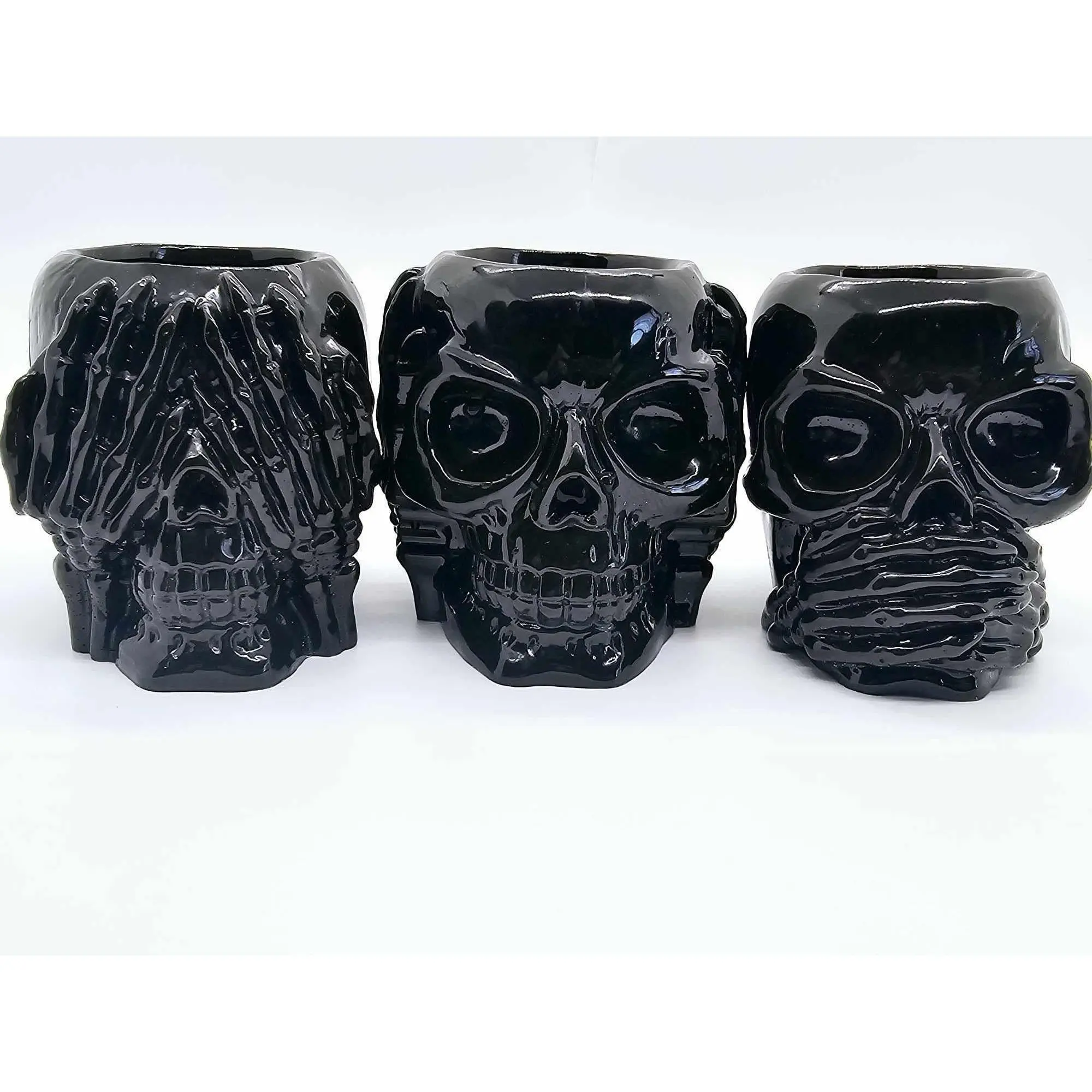 See Hear Speak No Evil Epoxy Planter/Shot Glass Set of 3 FDA Compliant Epoxy