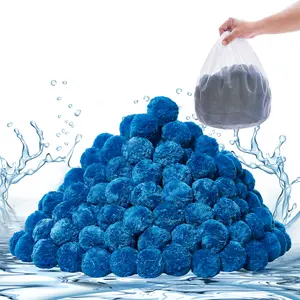 VEVOR Pool Filter Balls for Sand Filter, 3.1 lbs, Filter Balls Replace Pool Filter Sand, Reusable Blue Polyester Fiber Filter Media with Wash Bag, for Swimming Pool Aquarium Tank Above Ground Pool