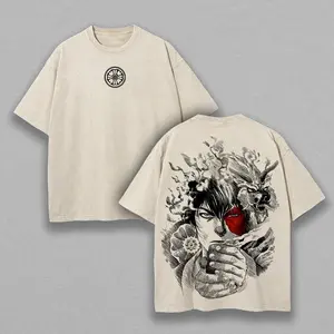 Zuko Avatar The Last Airbender Anime Double Printed Vintage Washed Tee Unisex Oversize Heavyweight Cotton T-shirt for Anime Fans and Love