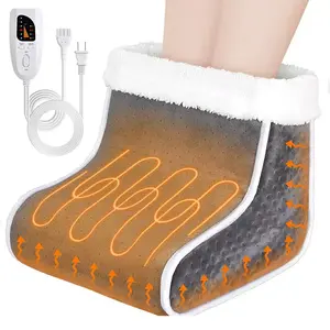 Electric Foot Warmer, Rapid Heating Pad for Feet, 6-Level Heating Feet Warmers Washable, Heated Slippers Christmas Gift for Women Men