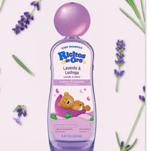 Ricitos de Oro Lavender & Lettuce Shampoo 250ml - Lavender & Lettuce Line, Hypoallergenic Ingredients, Perfect for Daily Use, Fun Bath Time