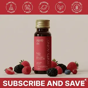 Liquid NAD+ | NMN Alternative | 10x More Absorption | Liposomal Nicotinamide Riboside and Resveratrol with Antioxidants | Twice-a-Week | Firm Skin & Brain Health| 10 Shots Healthcare Vitamin Natural Fitness, Advanced Cellular Renewal NAD Supplement