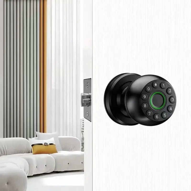 Fingerprint Smart Door Knob with App Control, Auto Lock Keyless Biometric Code Door Lock for Bedroom Home Office, Fathers Day Gift