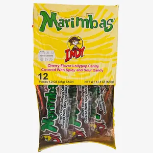 Indy Marimbas Cherry Flavored Lollipop Candy Sweet Fruity