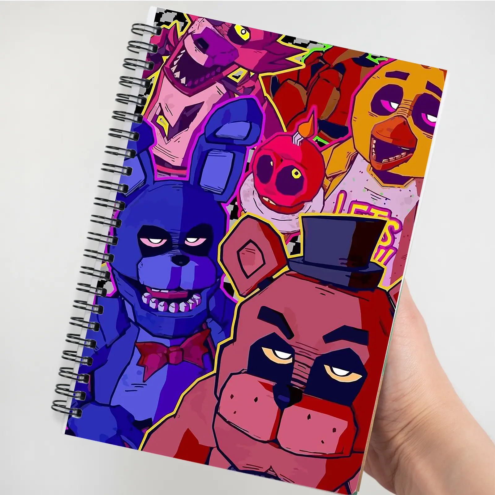 1pc A5 inch Halloween-themed Writing Notebook with a neon glow cover featuring scary character designs. It is the perfect choice for Halloween parties and everyday use, ideal for school, office, or as a gift for horror fans, Creative Office Notepad.