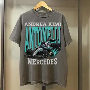 Retro Kimi Antonelli T-shirt, Mercedes Petronas Team Apparel, 90s Style Racing Shirt, Motorsports Aesthetic Fan Gift, Pepper Tee