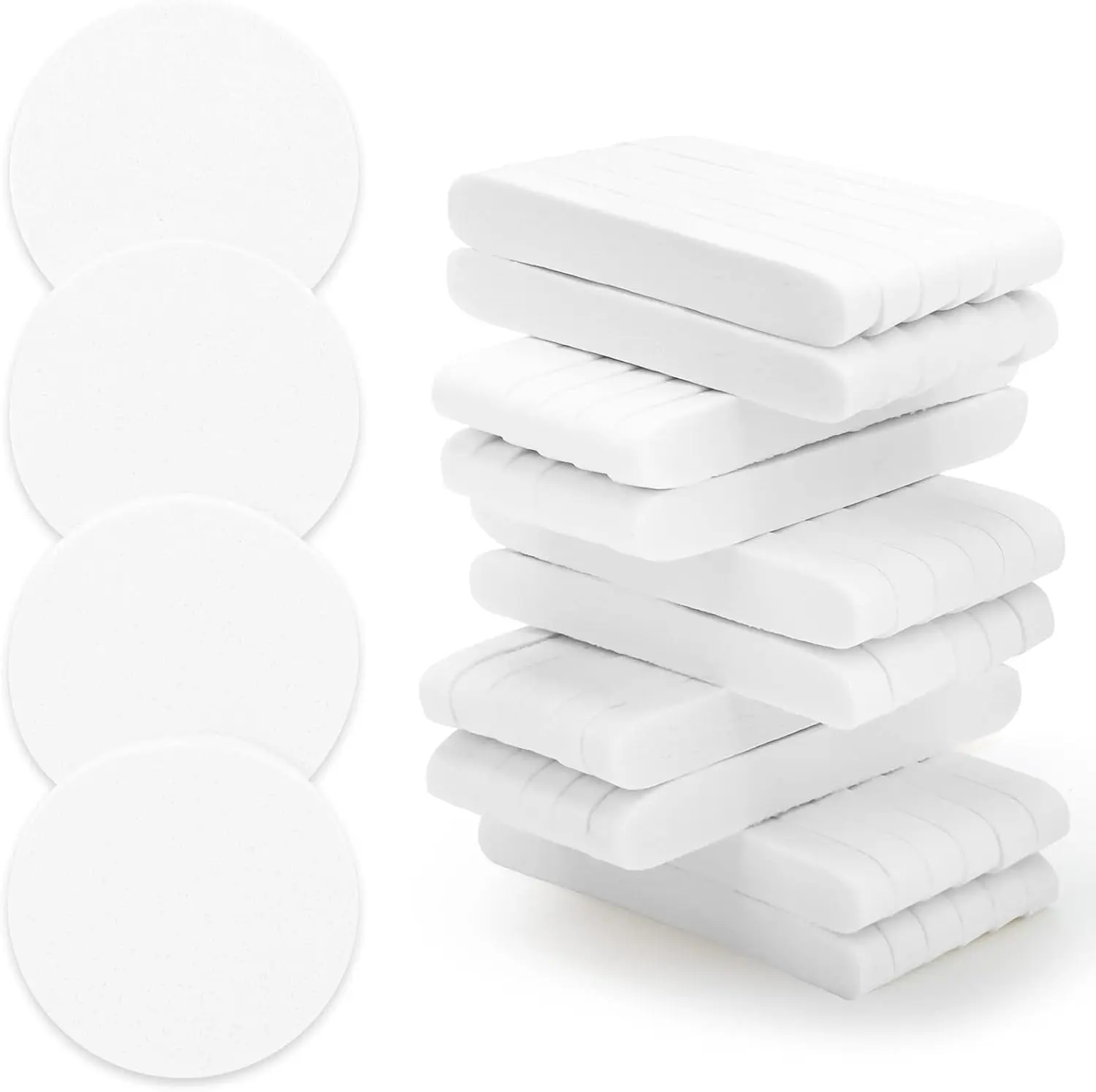 120 Pcs Facial Sponge Compressed, Luxiv Face Cleansing Sponge Estheticians Compressed Makeup Facial Sponge Round Wash Face Sponges for Women Compress Exfoliating Removal Sponge (White)