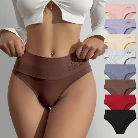 Hotcom Women's Cotton Hipster Briefs Underwear for Women, Chic Lady Fit, Soft, Comfy, Breathable, Contrast Binding, Plus Size, Warm, Minimalist Basic All Season Daily Wear Pack,sohochic