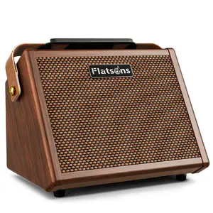 Flatsons-Crush20 Acoustic Guitar Amp, 20W Mic/Guitar Amplifier with Reverb, Rechargeable 8H Battery Life, 2-Band EQ, Advanced Dual-chip Wireless Portable Speaker for 6.35mm Microphone/Acoustic Guitars outdoorfun