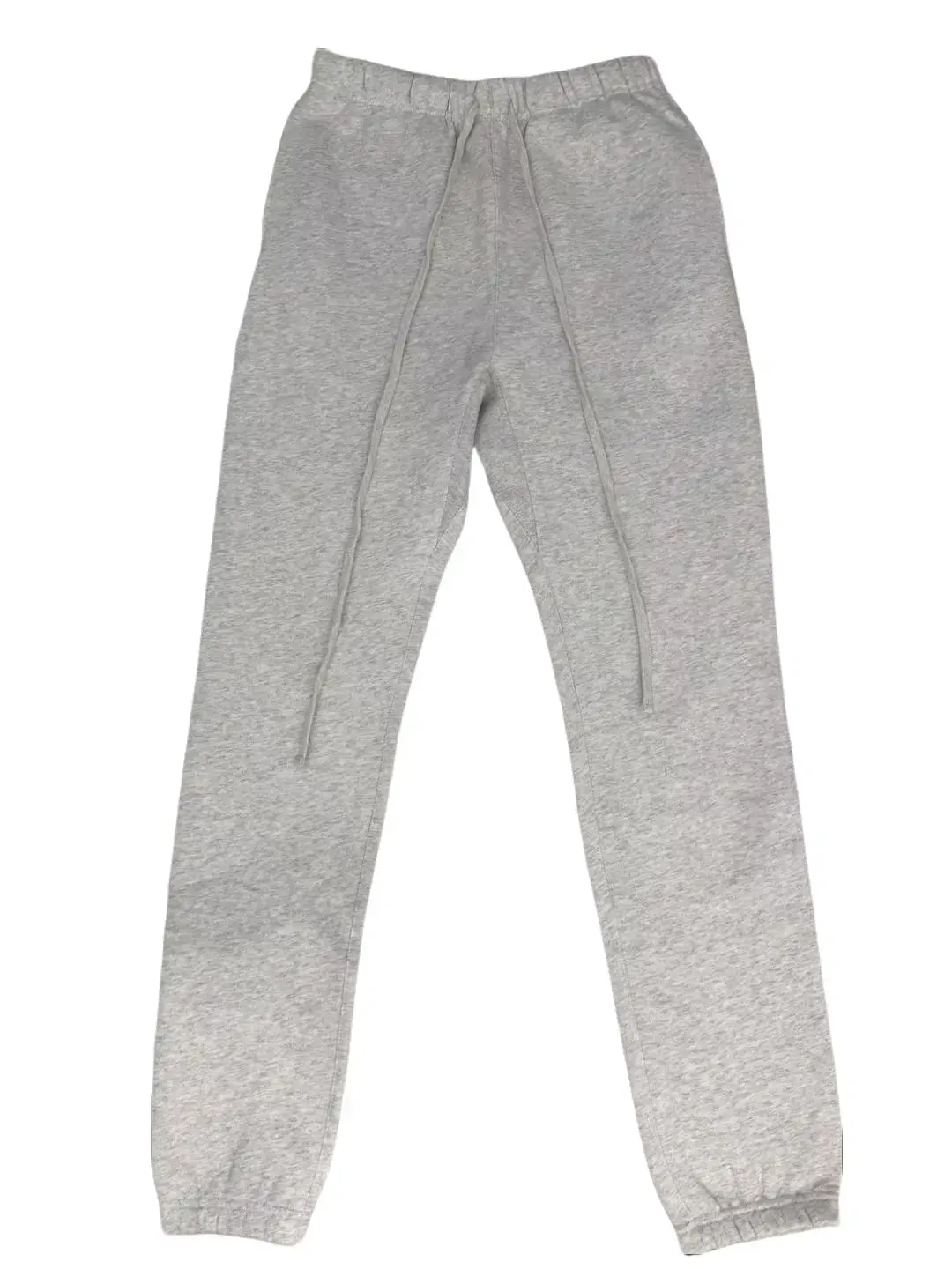 Men's Oversized Light Grey Fleece Activewear Jogger Pants - Elastic Drawstring Trousers with Side Pockets, Soft Grey Joggers for Gym, Travel, Drawstring Jogger Trousers