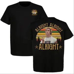 Dazed and Confused Alright Alright Alright T-Shirt Matthew McConaughey Vintage Retro 70s Movie Graphic Shirt Funny Quote Tee Cool Gift