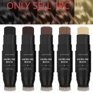Hair Hairline Reissue Cream - Waterproof Concealer for All Skin Tones, Designed for White Hair Roots and Thinning Hair, Cover Gray Hair, Covering Grey Hair, Designed for a natural look with brush head, Hair Dye, Hair Color